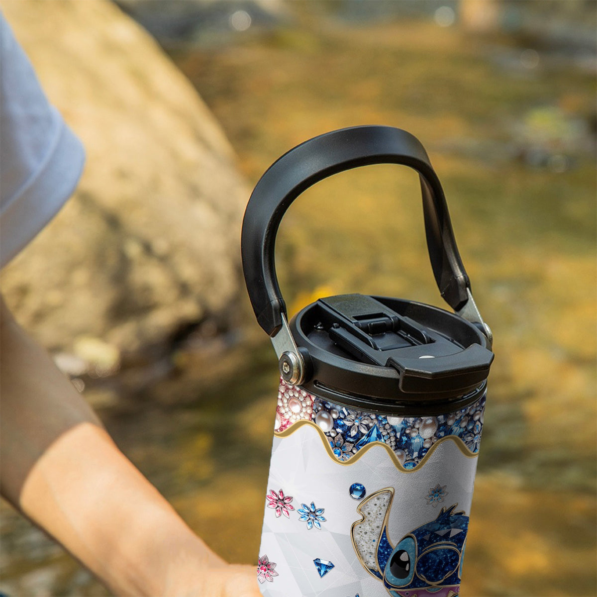 Ohana Means Family - Personalized Ohana Tumbler With Grip Handle
