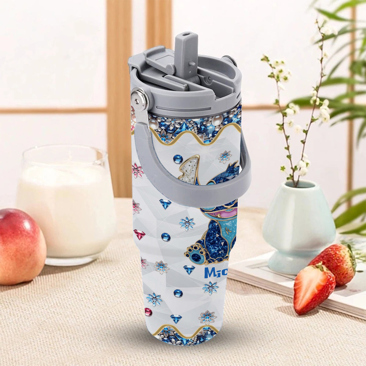 Ohana Means Family - Personalized Ohana Tumbler With Grip Handle