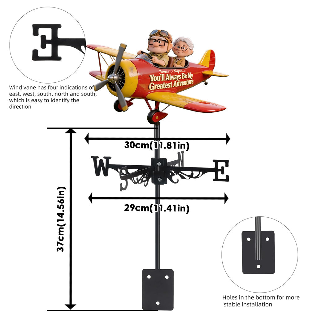 My Greatest Adventure - Personalized Up Movie Couple Weather Vane