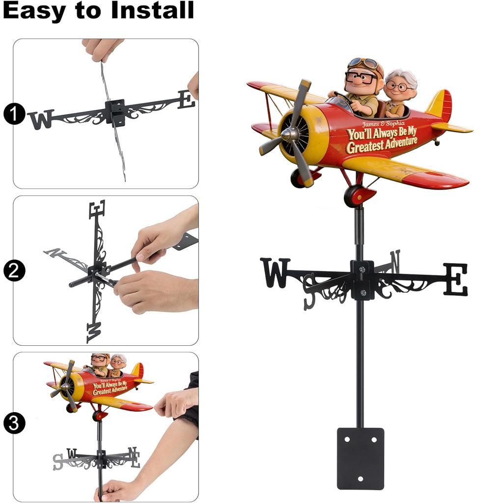My Greatest Adventure - Personalized Up Movie Couple Weather Vane
