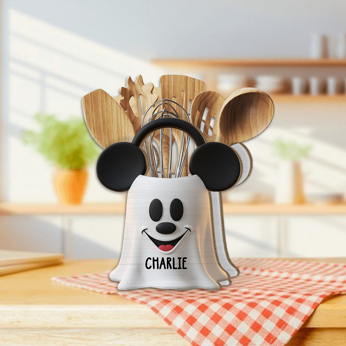 Perfect Trick Or Treat Halloween Gift For Kids - Personalized Mouse Wooden Desk Organizer