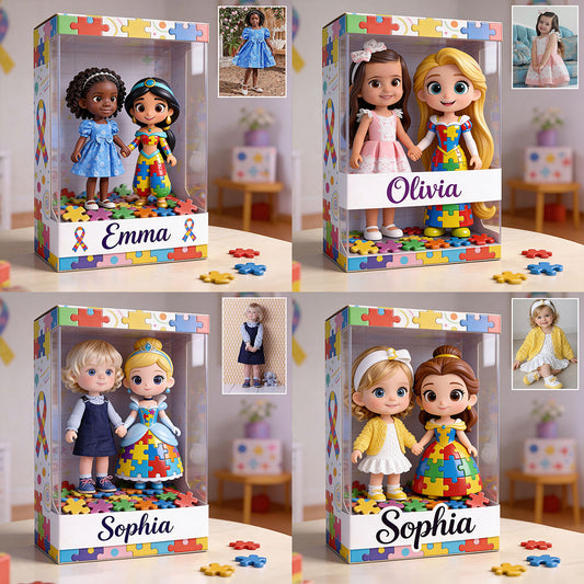 Autism Princess Doll - Personalized Autism Awareness Custom Shaped Acrylic Plaque