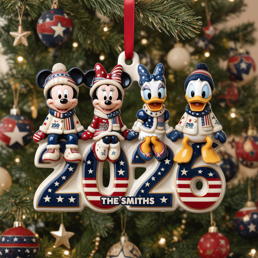 Merry Christmas - Personalized Mouse Premium 3D Ornament