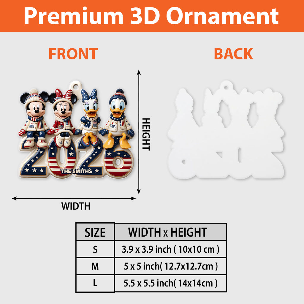 Merry Christmas - Personalized Mouse Premium 3D Ornament