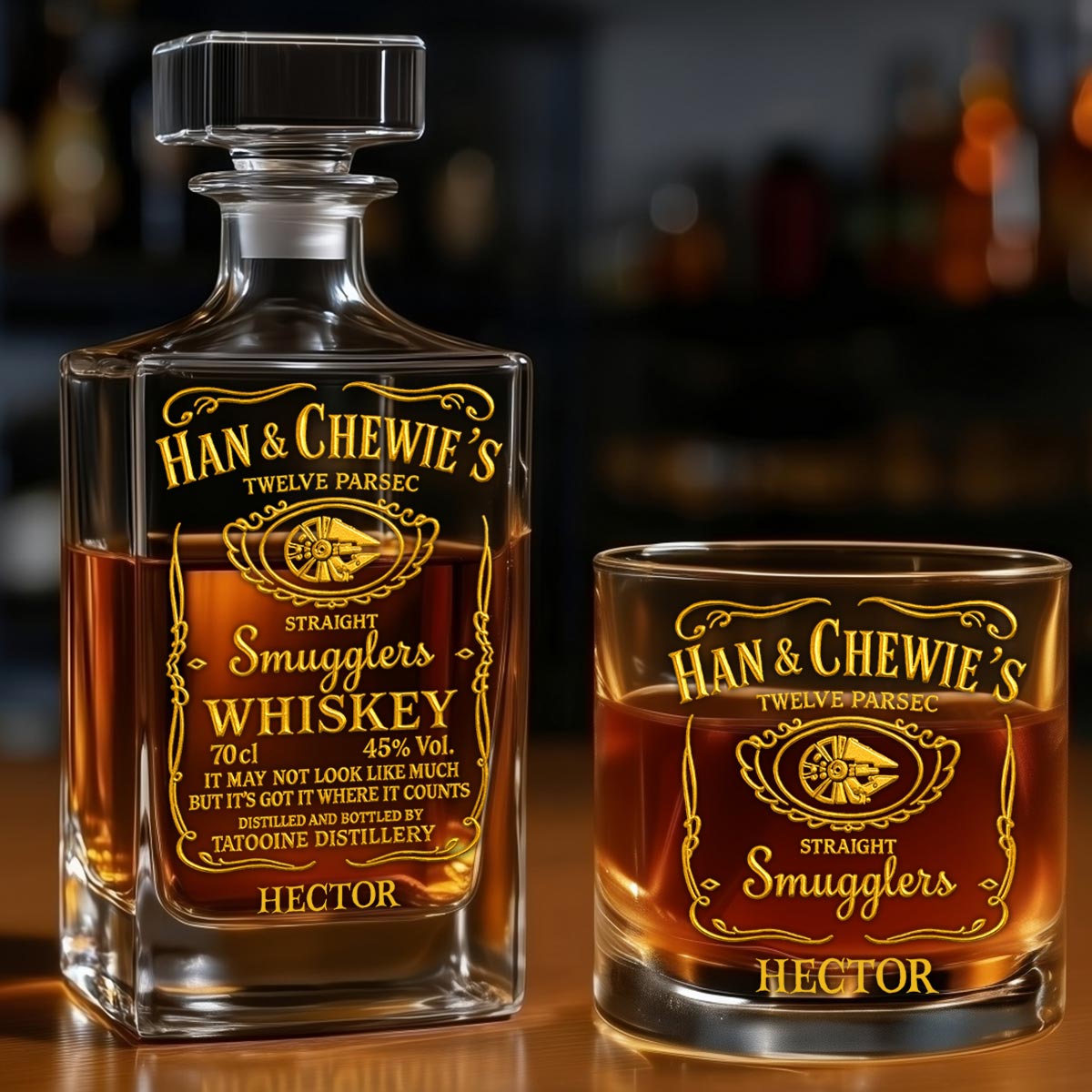 Twelve Parsec - Personalized The Force Whiskey Decanter Set