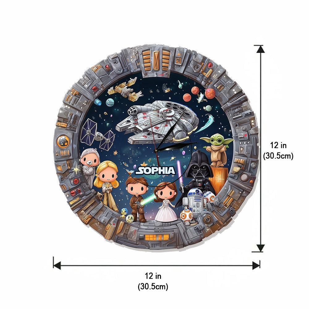 Galactic Timepiece - Personalized The Force LED Light Wall Clock