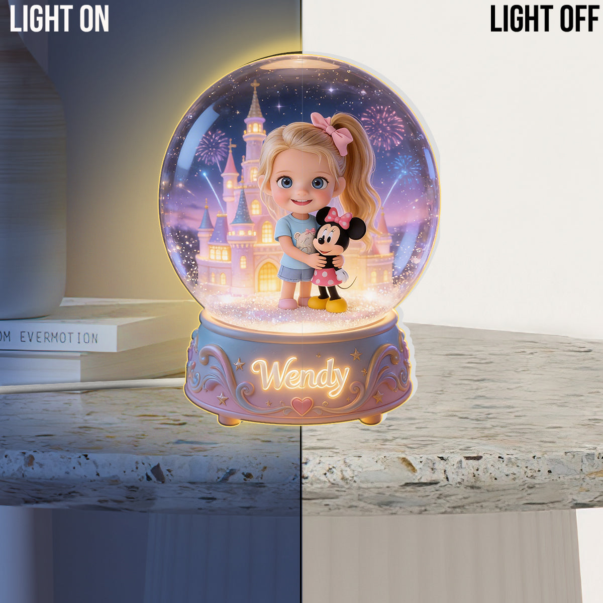 Custom Any Photo Magical Friends - Personalized Mouse Acrylic LED Night Light