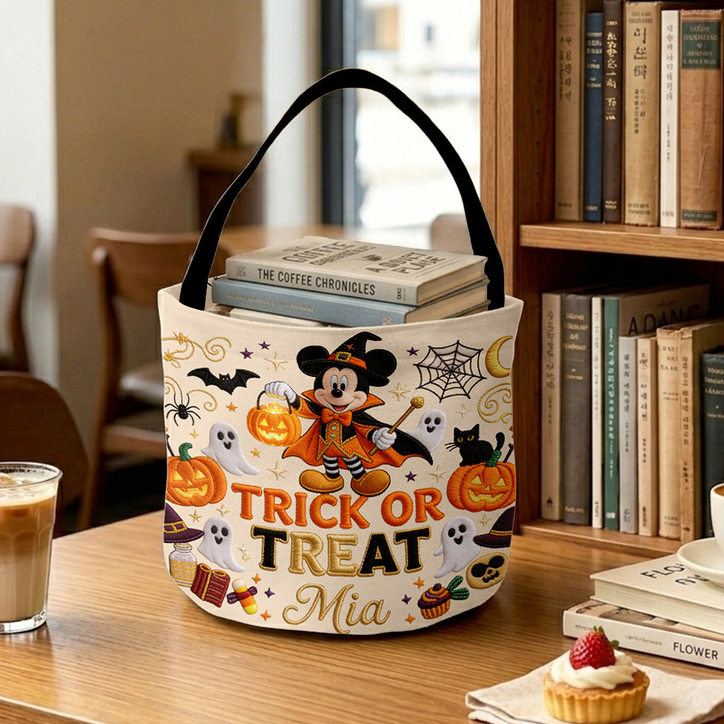 Trick Or Treat - Personalized Mouse Canvas Bucket Bag