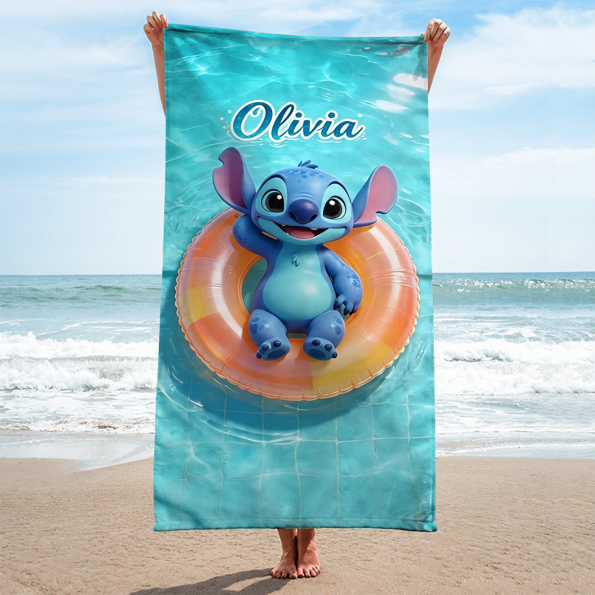Cute Tropical Alien - Personalized Ohana Quick-dry Beach Towel/ Bath Towel