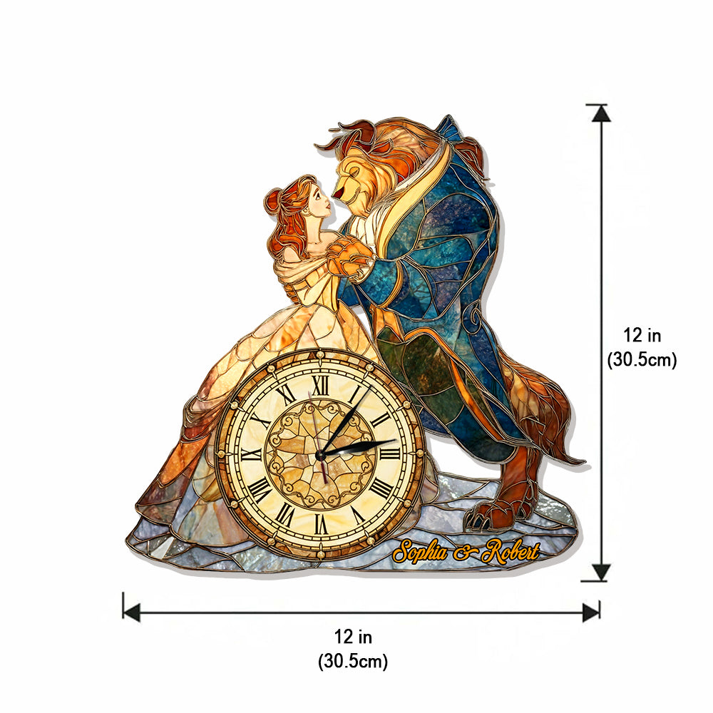 Tale As Old As Time - Personalized Couple LED Light Wall Clock