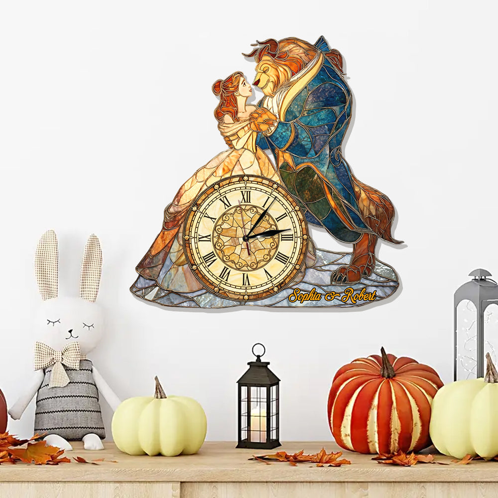 Tale As Old As Time - Personalized Couple LED Light Wall Clock