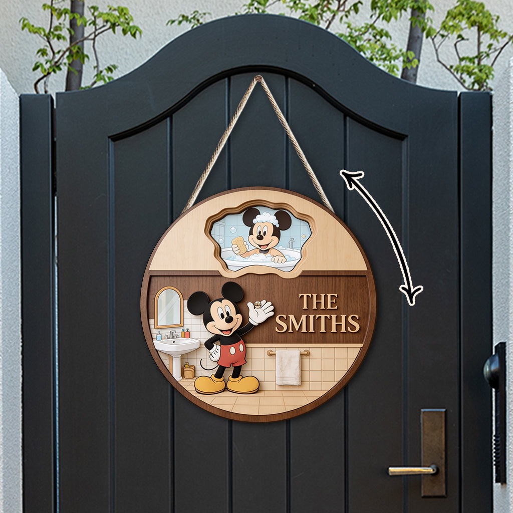Mouse Ears Bathroom Decoration - Personalized Mouse Spinner Sign Custom Shape