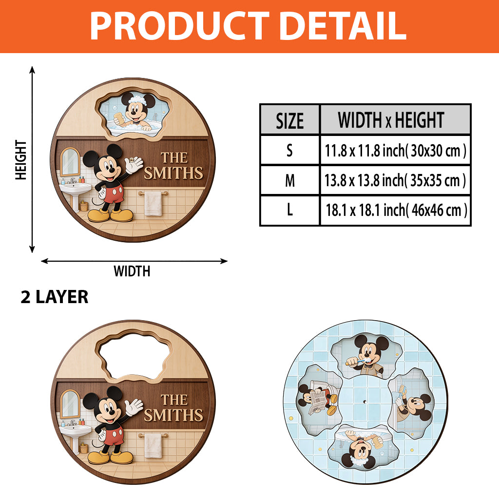Mouse Ears Bathroom Decoration - Personalized Mouse Spinner Sign Custom Shape