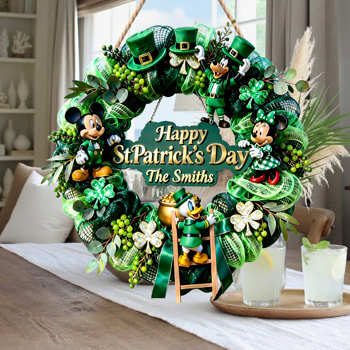 Cartoon Shamrock - Personalized Mouse LED Light Acrylic Sign