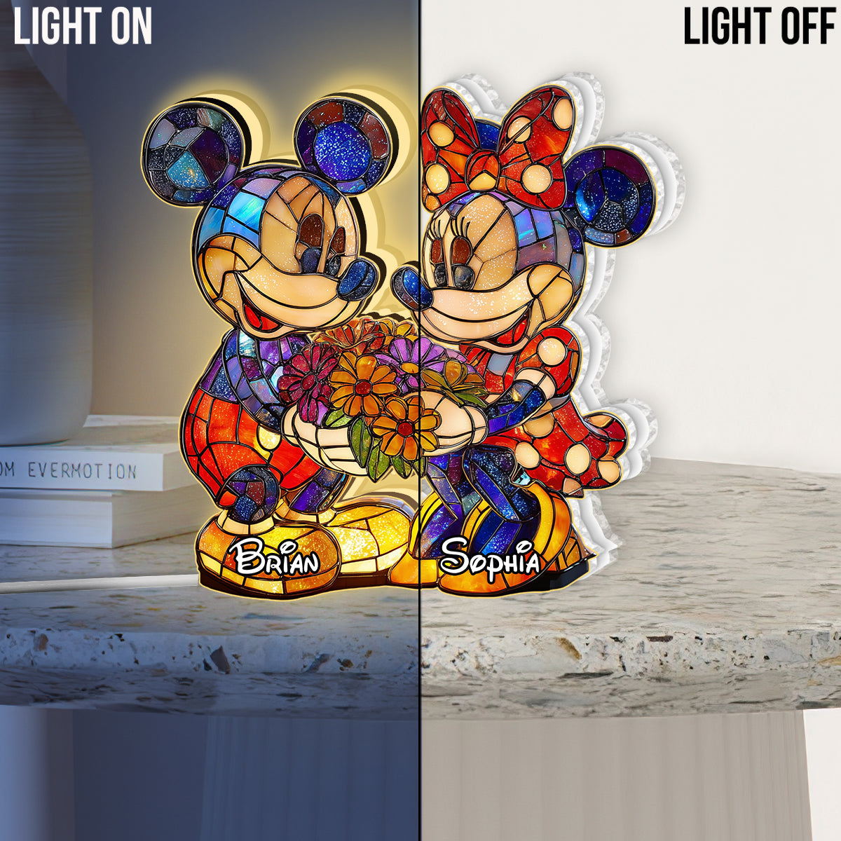 Magical Couple - Personalized Mouse Acrylic LED Night Light