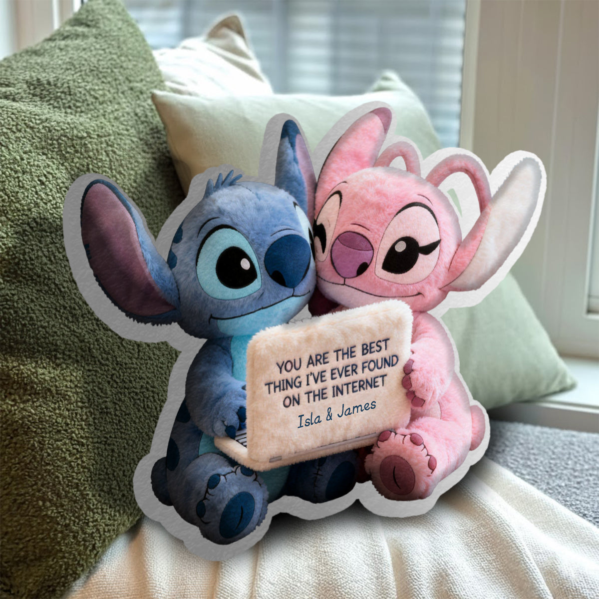 Best Thing I've Found On The Internet - Personalized Ohana Faux Fur Shaped Pillow