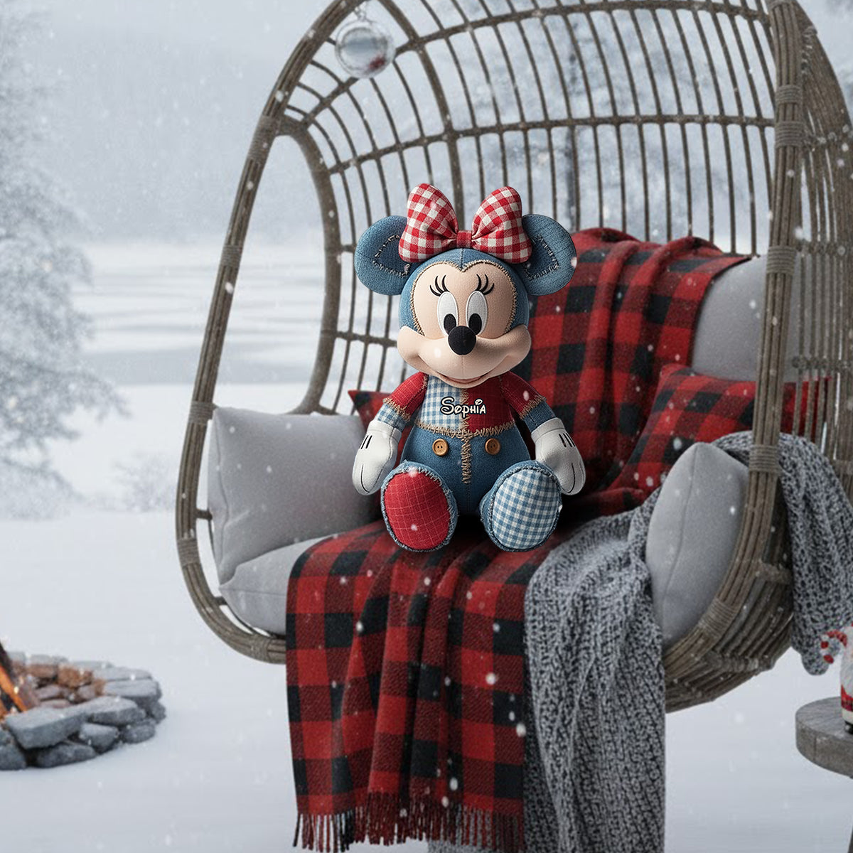 Cartoon Magical Mouse - Personalized Mouse Faux Fur Shaped Pillow