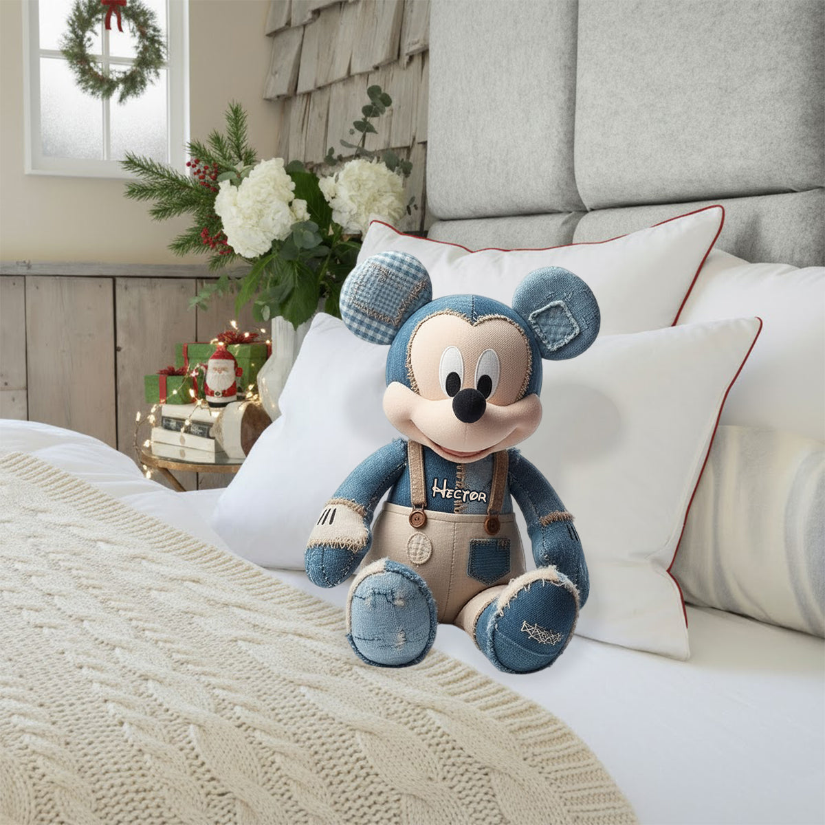 Cartoon Magical Mouse - Personalized Mouse Faux Fur Shaped Pillow