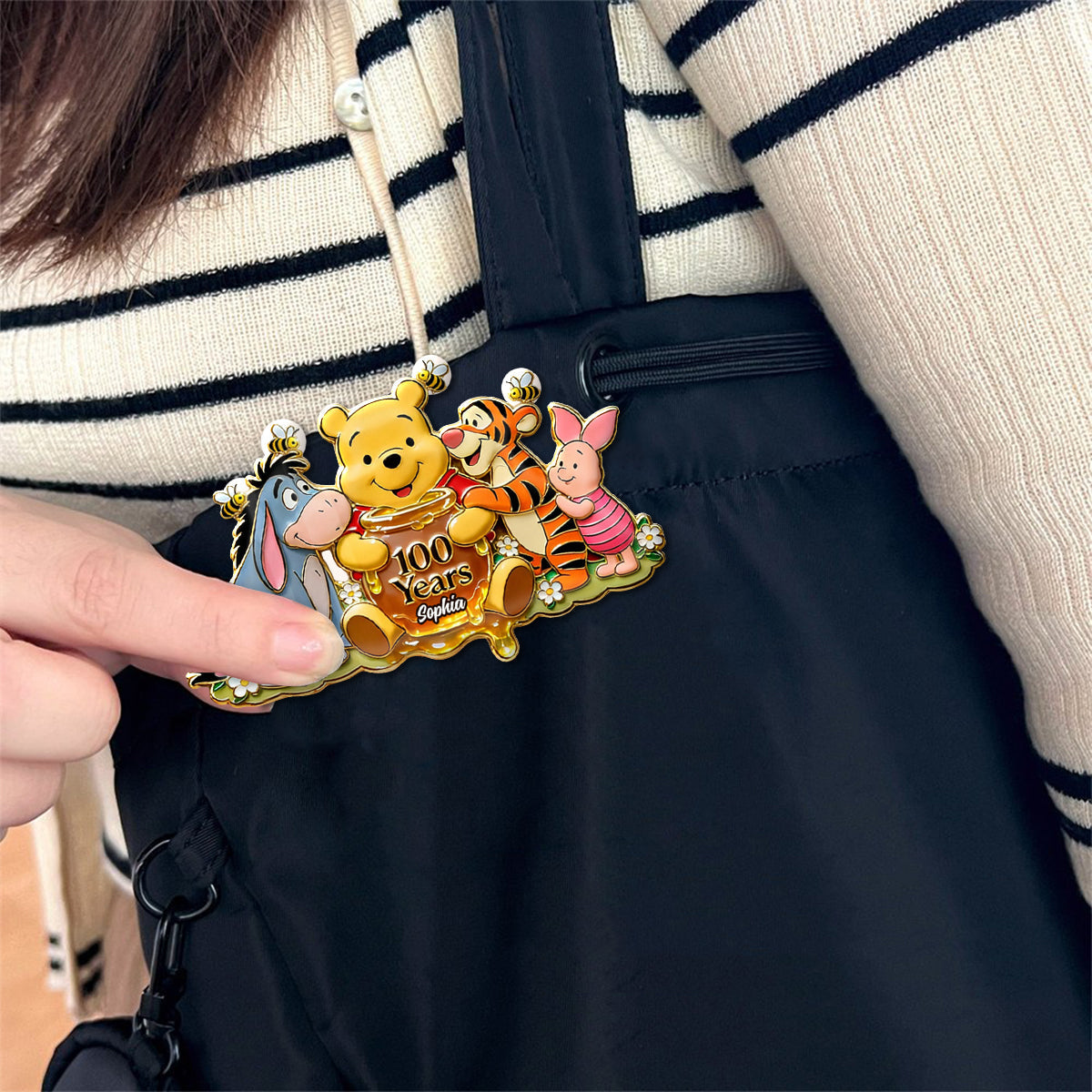 100 Years - Personalized Yellow Bear Pin