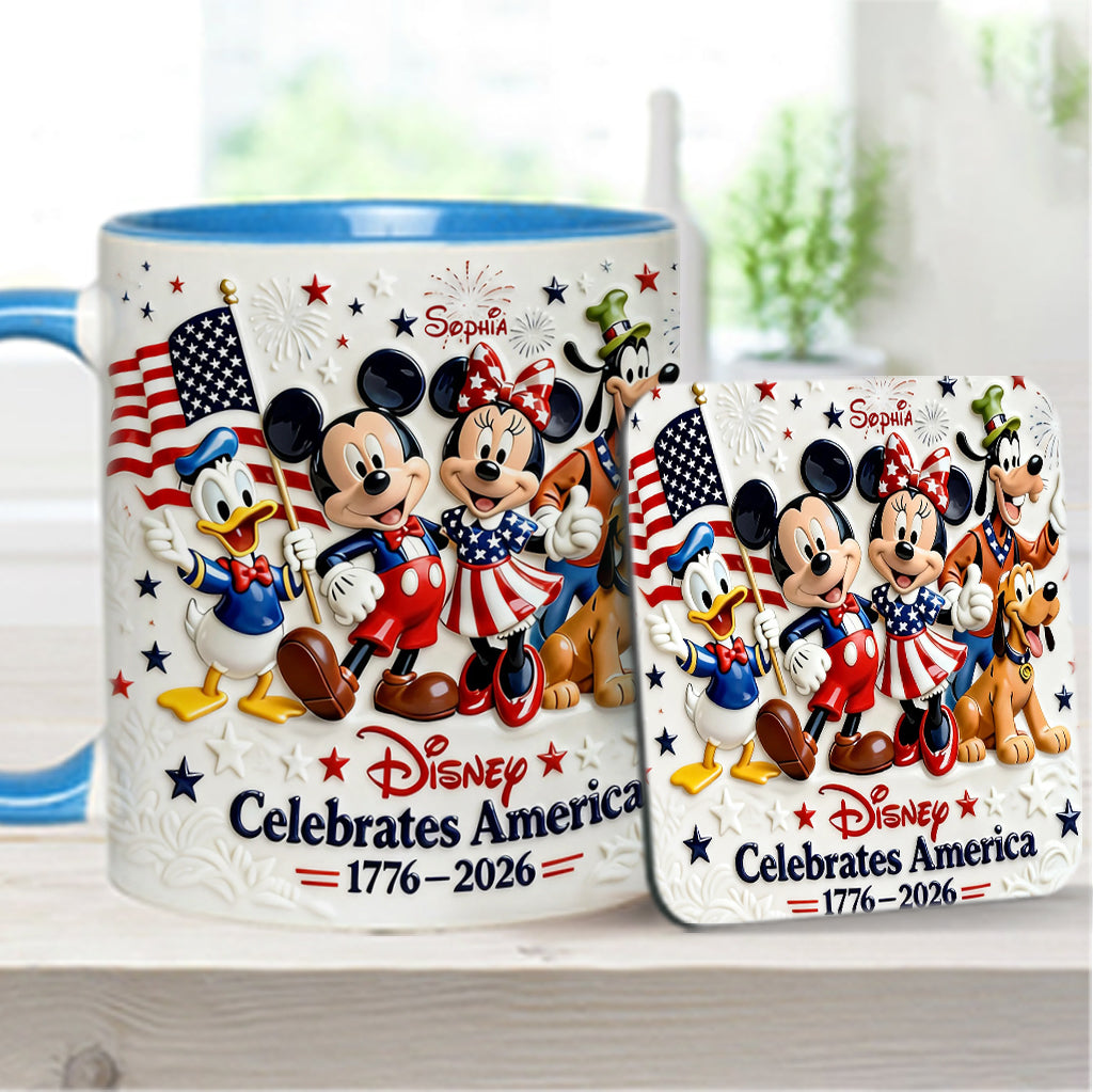Celebrate USA’s 250th Anniversary - Personalized Mouse Accent Mug & Coaster