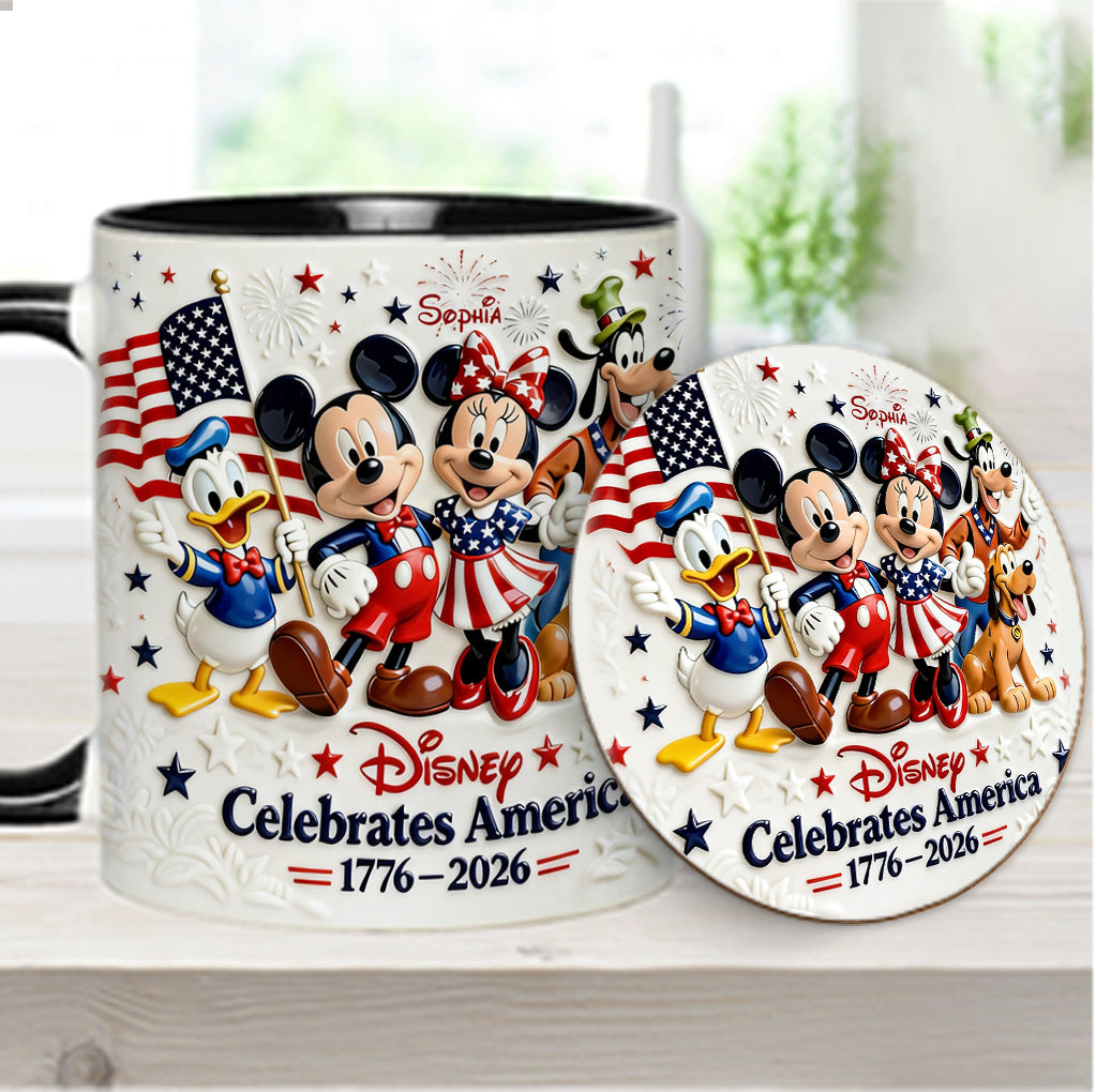 Celebrate USA’s 250th Anniversary - Personalized Mouse Accent Mug & Coaster