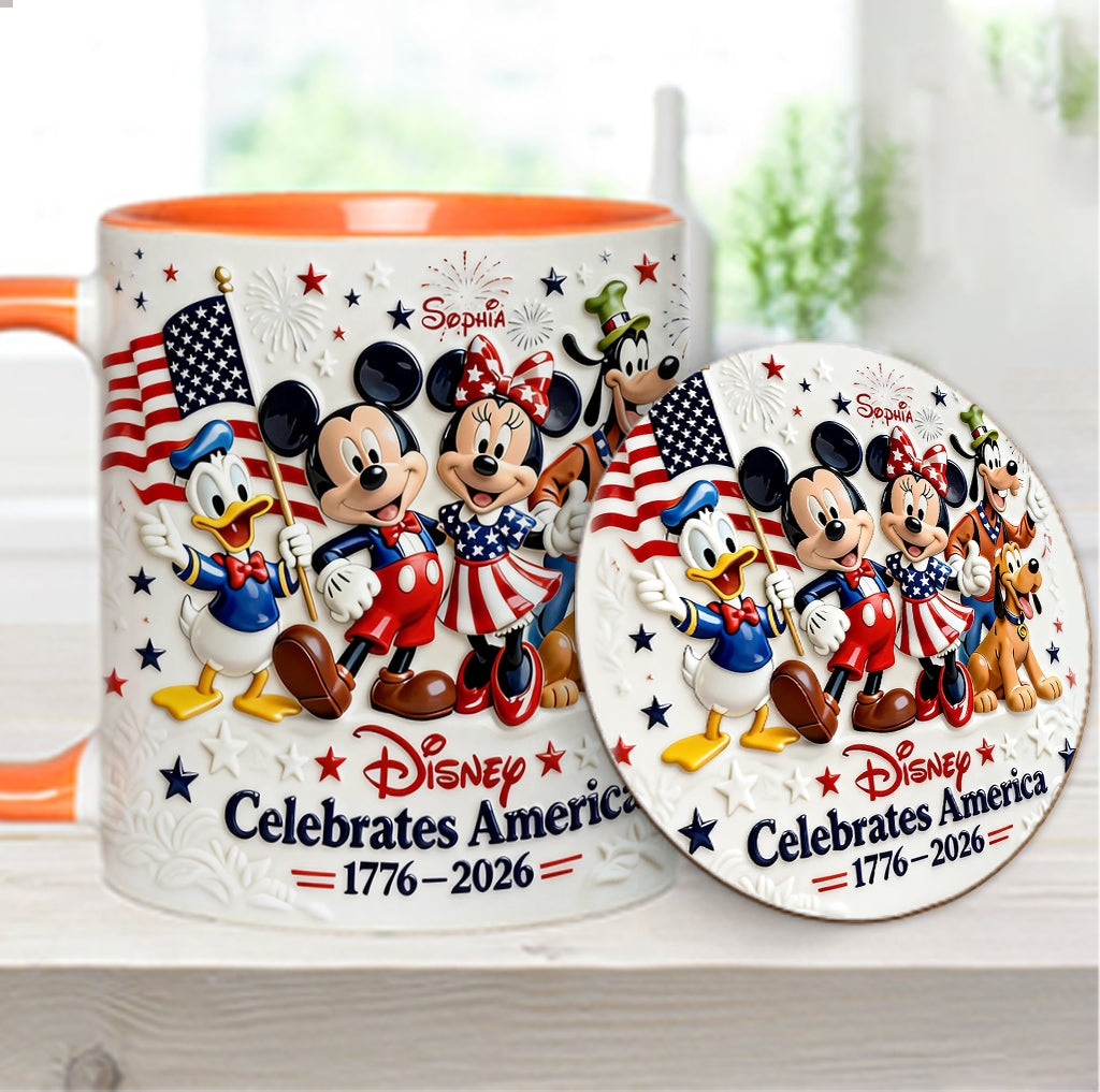 Celebrate USA’s 250th Anniversary - Personalized Mouse Accent Mug & Coaster