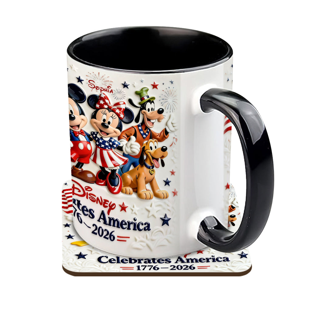 Celebrate USA’s 250th Anniversary - Personalized Mouse Accent Mug & Coaster