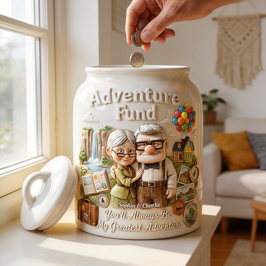 Adventure Fund Saving Jar - Personalized Up Movie Couple Saving Jar