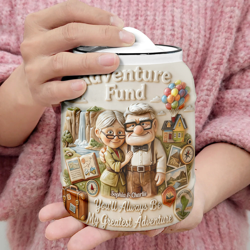 Adventure Fund Saving Jar - Personalized Up Movie Couple Saving Jar