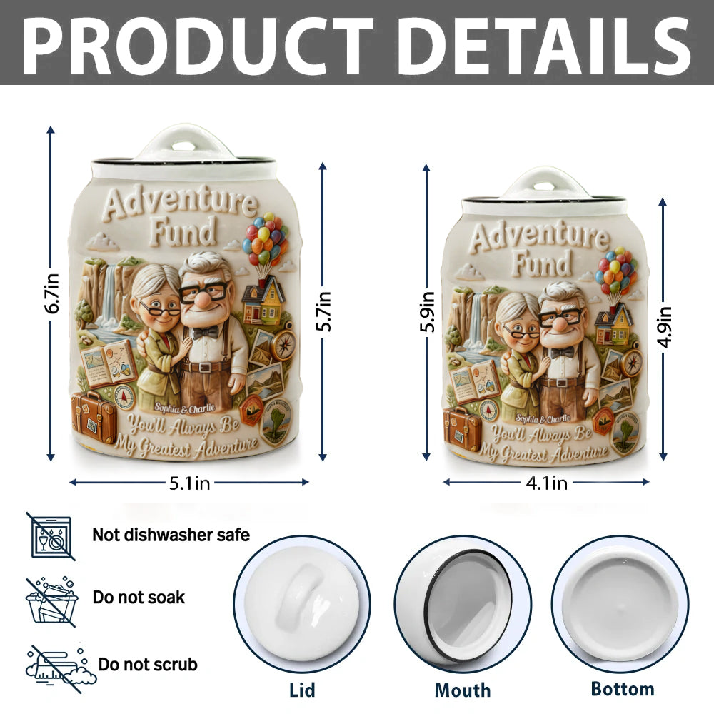Adventure Fund Saving Jar - Personalized Up Movie Couple Saving Jar