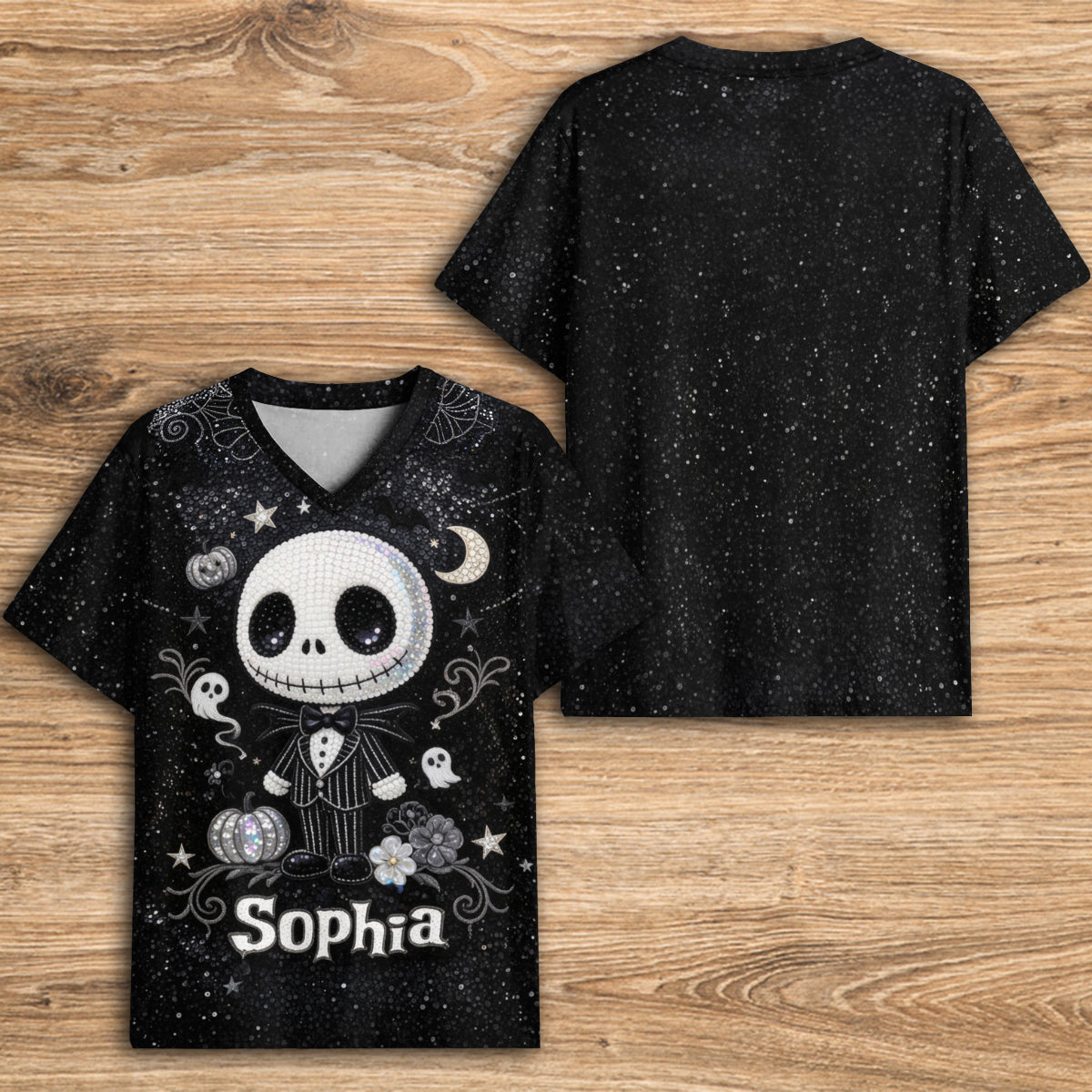 Skull Nightmare - Personalized Nightmare Fully Printed V-Neck T-Shirt