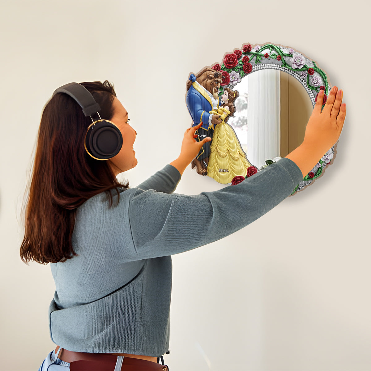 Tale As Old As Time - Personalized Mouse Wall Hanging Mirror