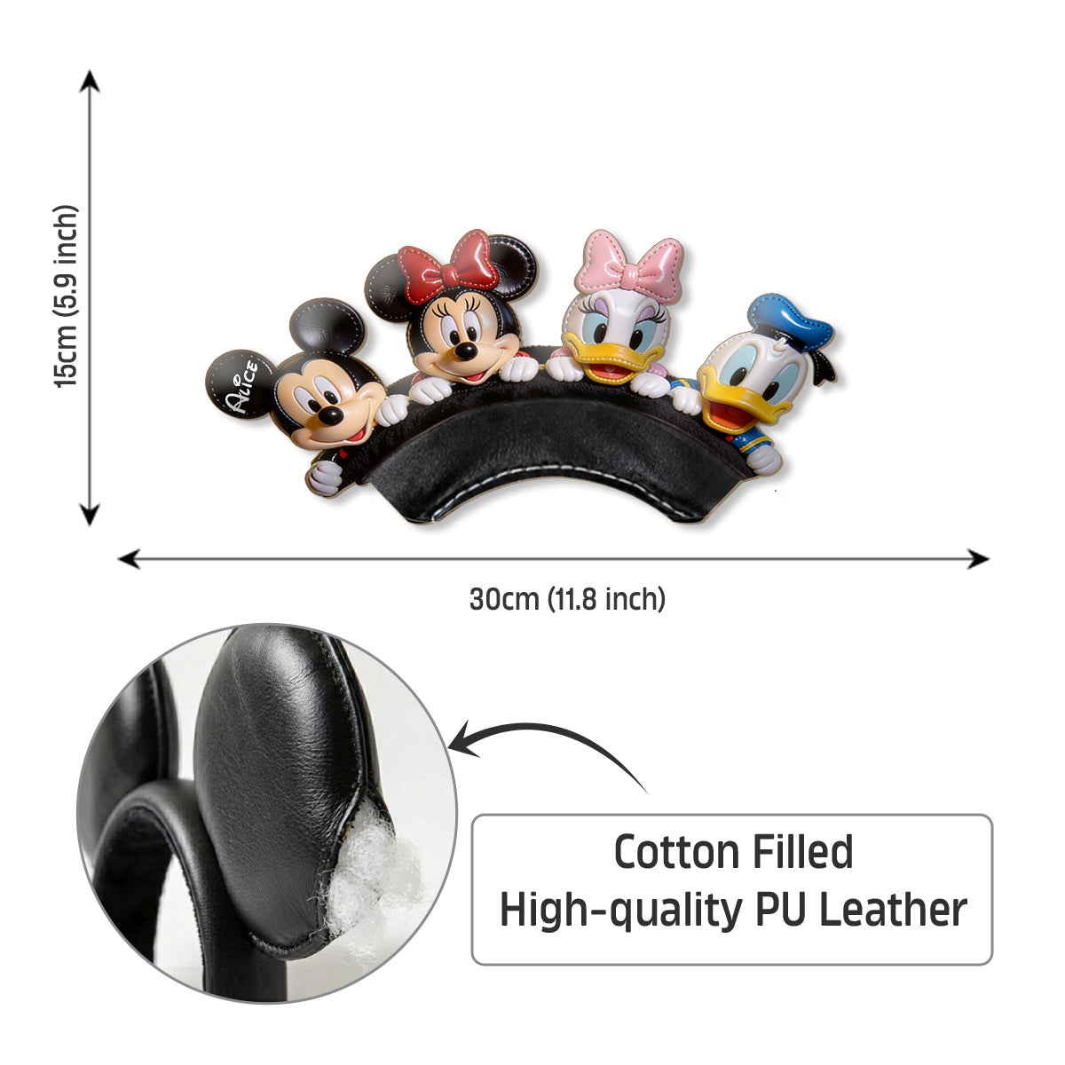 Funny Cartoon Mouse - Personalized Mouse Shaped Leather Headband