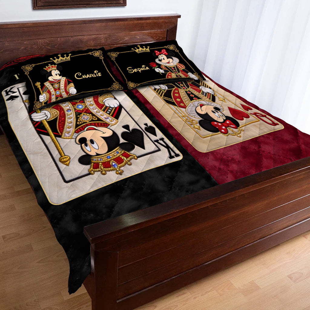 Her King His Queen - Personalized Mouse Quilt Set