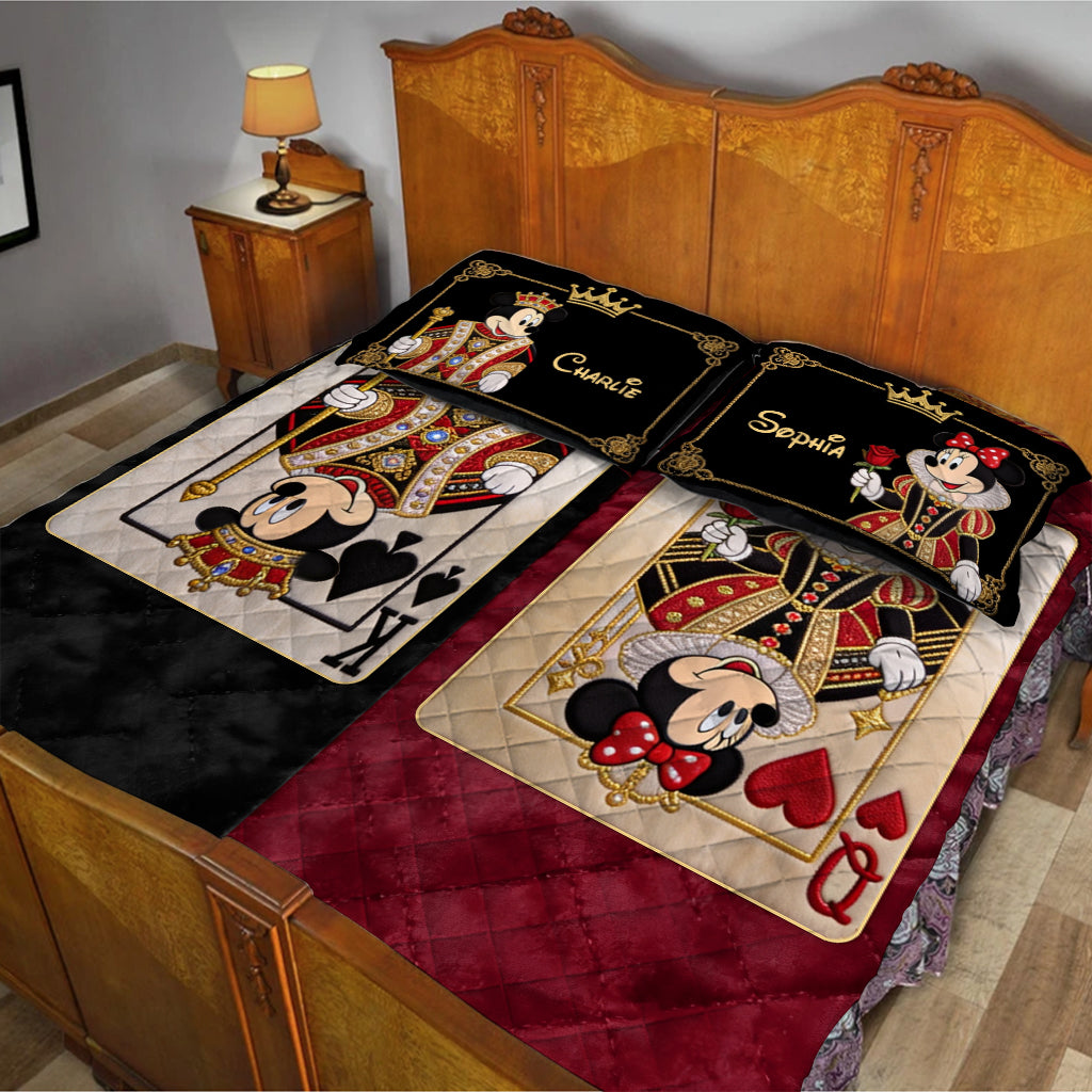 Her King His Queen - Personalized Mouse Quilt Set