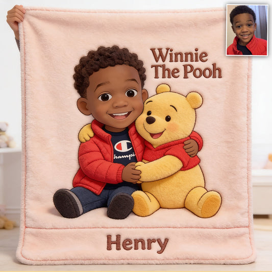 Best Friends - Personalized Yellow Bear Blanket