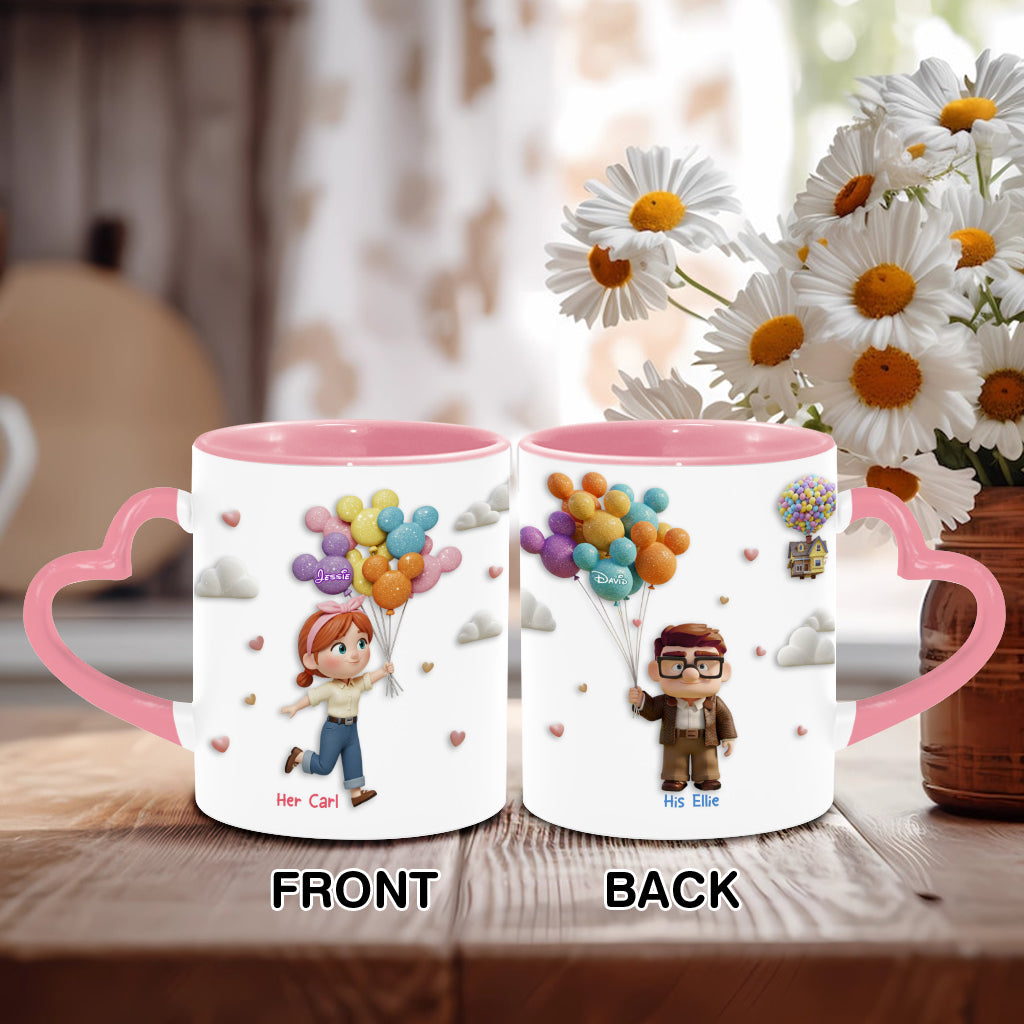 I Love You - Personalized Couple Heart Handle Mug