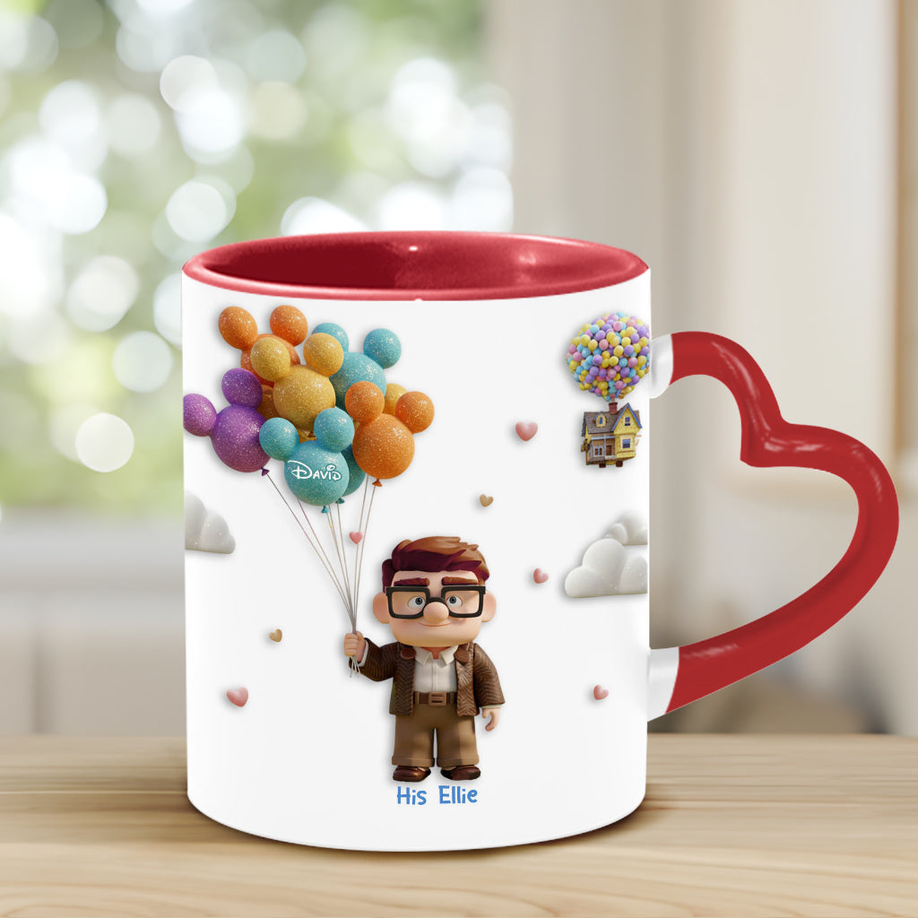 I Love You - Personalized Couple Heart Handle Mug