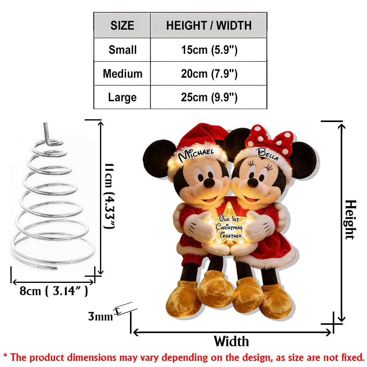 Our 1st Christmas Together - Personalized Mouse LED Light Tree Topper