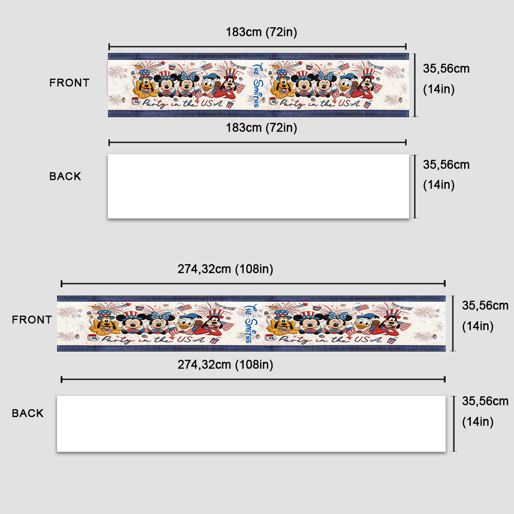 Party In The USA - Personalized Mouse Table Runner