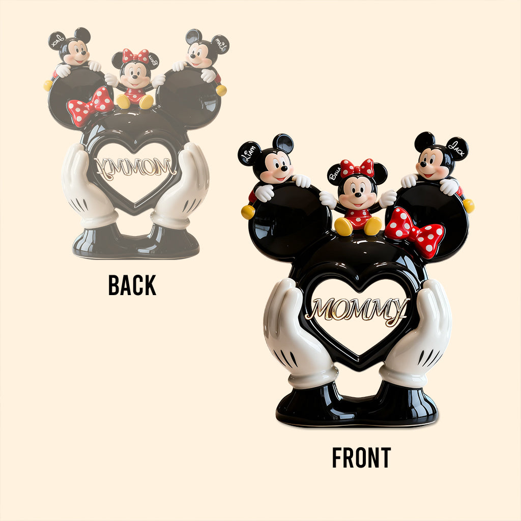 Mommy Mouse Love Heart - Personalized Mouse Custom Shaped Acrylic Plaque
