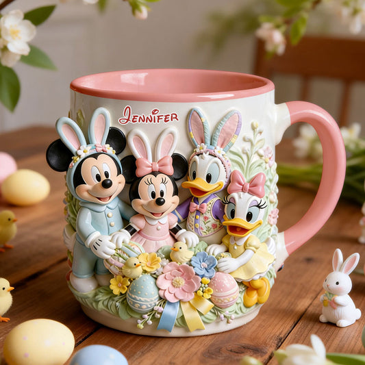 Easter's Day Magical Friends - Personalized Mouse Set Accent Mug with Acrylic Stirrers