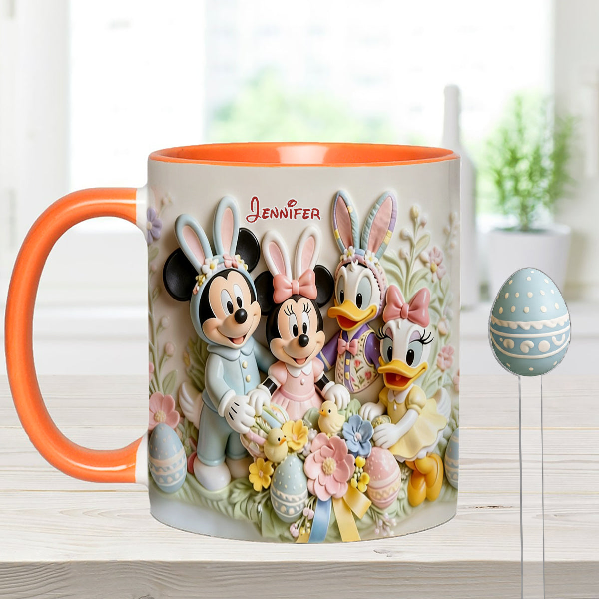 Easter's Day Magical Friends - Personalized Mouse Set Accent Mug with Acrylic Stirrers
