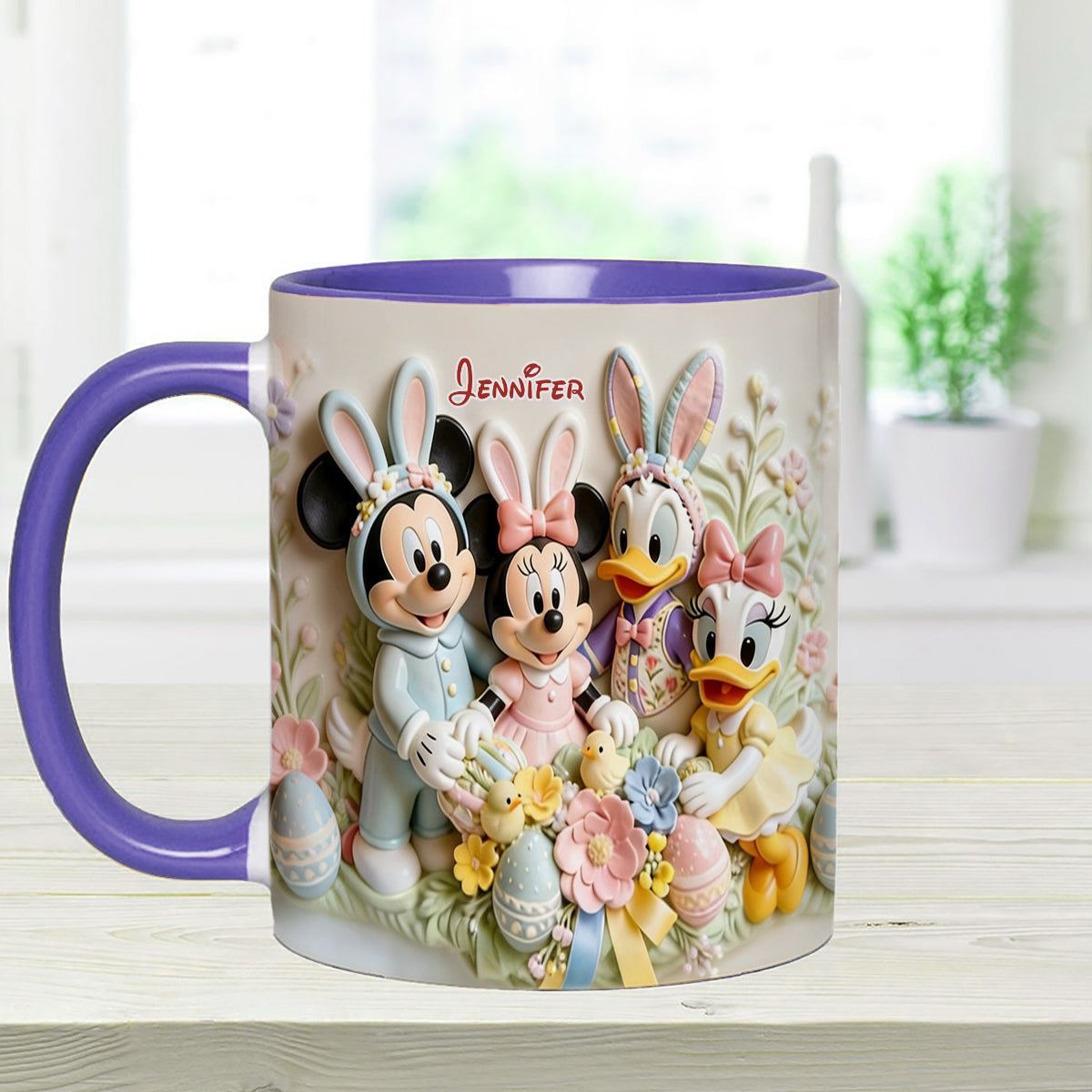 Easter's Day Magical Friends - Personalized Mouse Set Accent Mug with Acrylic Stirrers