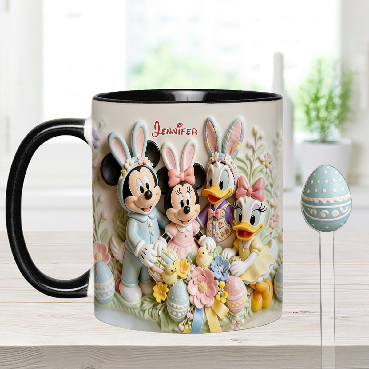 Easter's Day Magical Friends - Personalized Mouse Set Accent Mug with Acrylic Stirrers