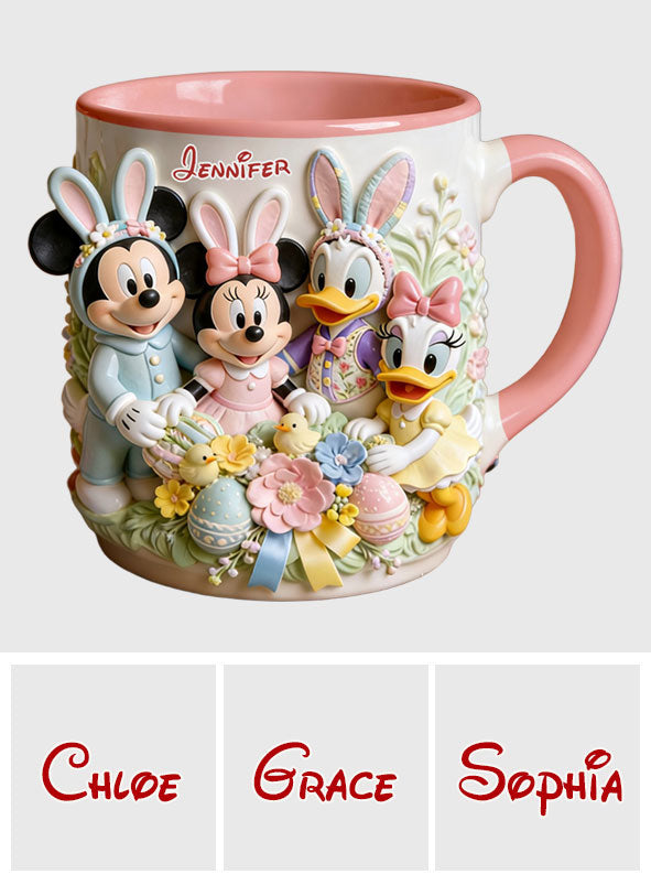 Easter's Day Magical Friends - Personalized Mouse Set Accent Mug with Acrylic Stirrers
