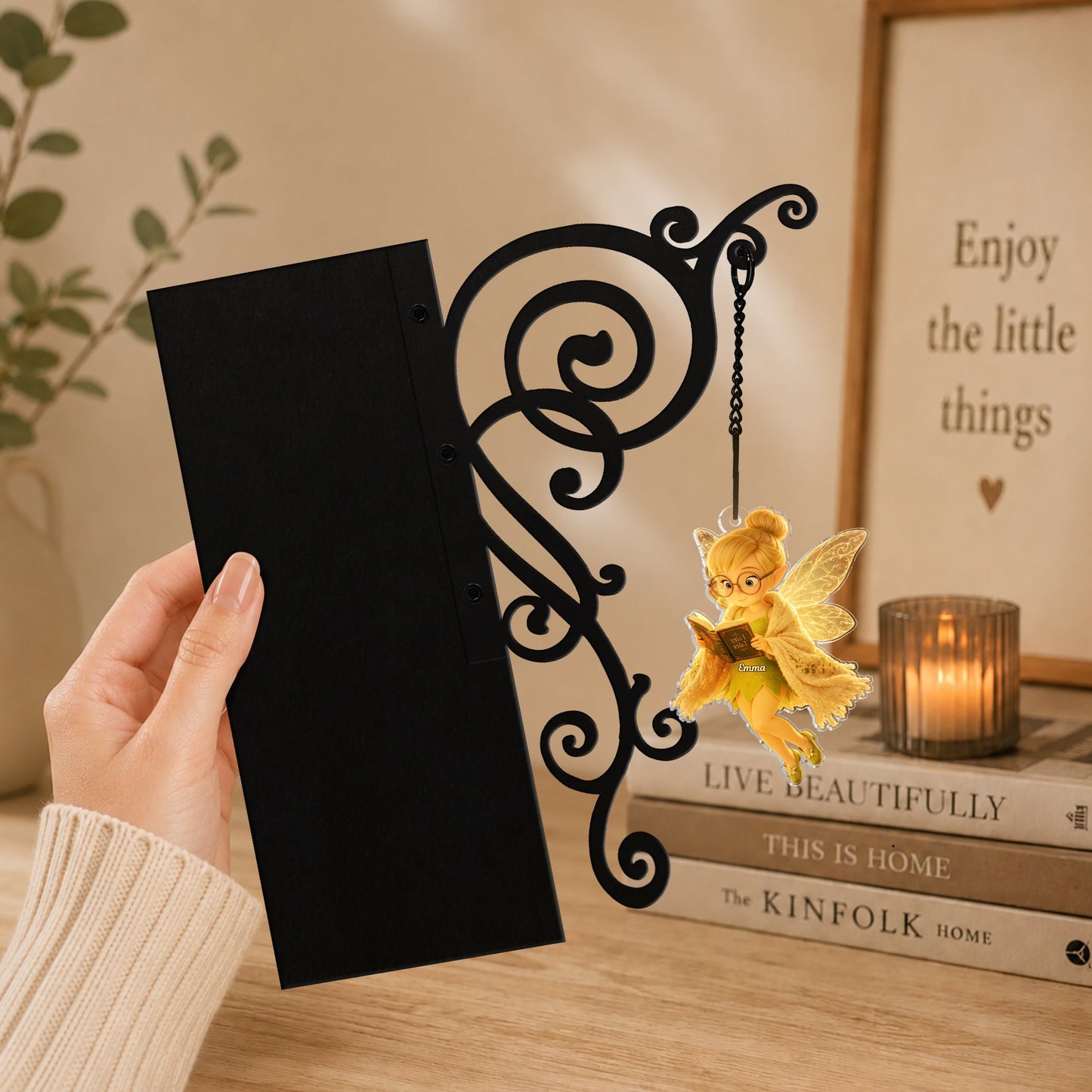Fairy Reading Book - Personalized Flying Fairy Bookshelf Lamp