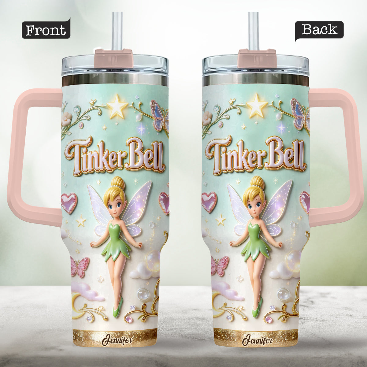Pixie Dust - Personalized Flying Fairy Tumbler With Handle