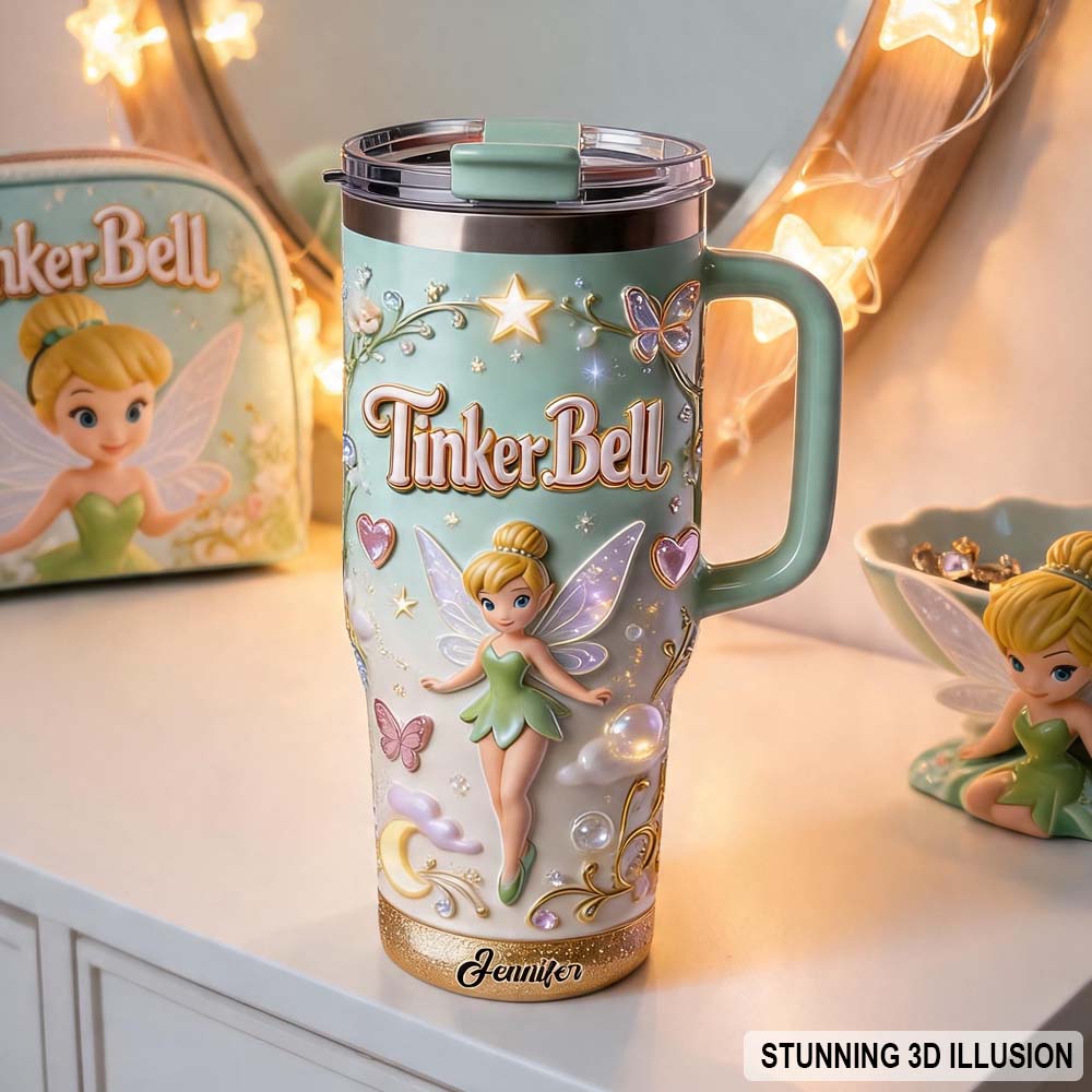 Pixie Dust - Personalized Flying Fairy Tumbler With Handle