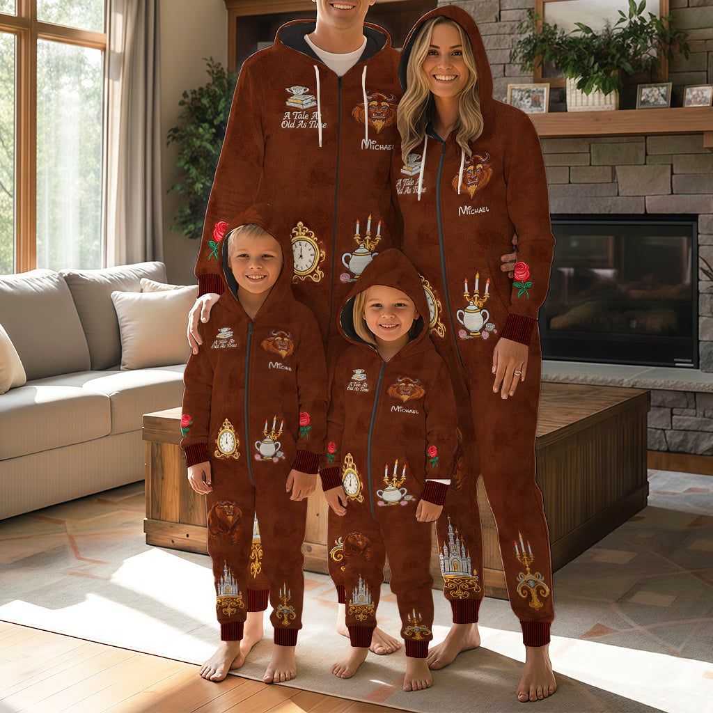 Tale As Old As Time - Personalized Beauty And The Beast Hooded Jumpsuit